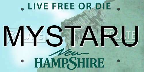 MYSTARU New Hampshire License Plate