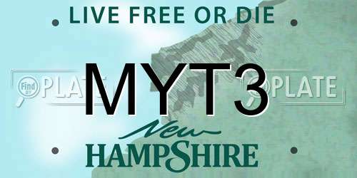 MYT3 New Hampshire License Plate