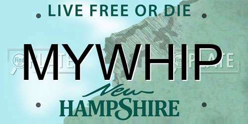 MYWHIP New Hampshire License Plate