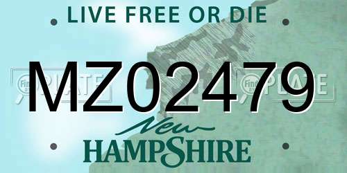 MZ02479 New Hampshire License Plate