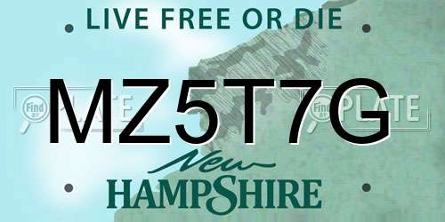 MZ5T7G New Hampshire License Plate