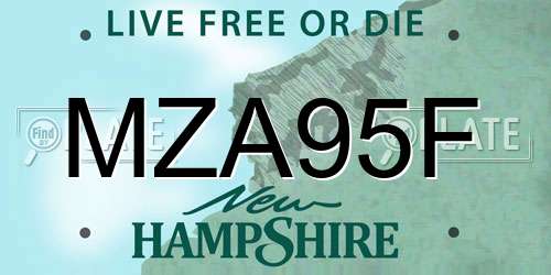 MZA95F New Hampshire License Plate