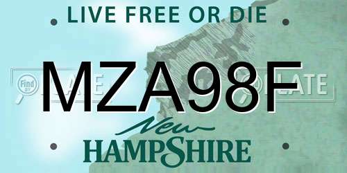 MZA98F New Hampshire License Plate