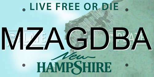 MZAGDBA New Hampshire License Plate