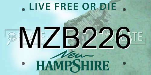 MZB226 New Hampshire License Plate