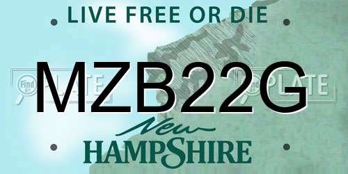 MZB22G New Hampshire License Plate