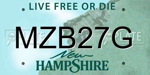 MZB27G New Hampshire License Plate
