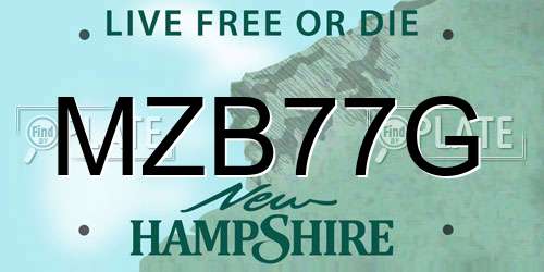 MZB77G New Hampshire License Plate