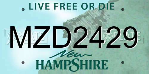MZD2429 New Hampshire License Plate