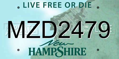 MZD2479 New Hampshire License Plate