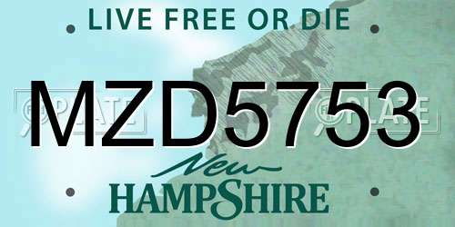 MZD5753 New Hampshire License Plate