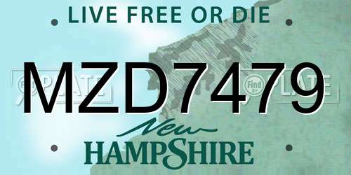 MZD7479 New Hampshire License Plate