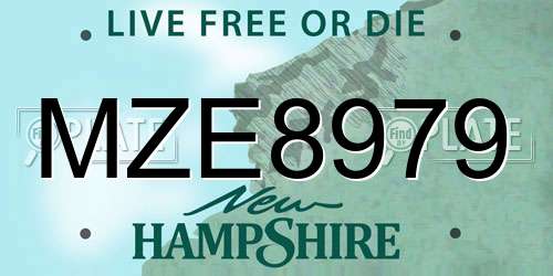 MZE8979 New Hampshire License Plate