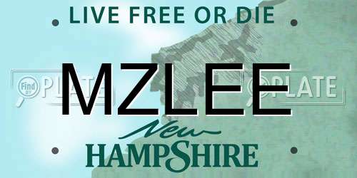 MZLEE New Hampshire License Plate