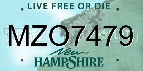 MZO7479 New Hampshire License Plate