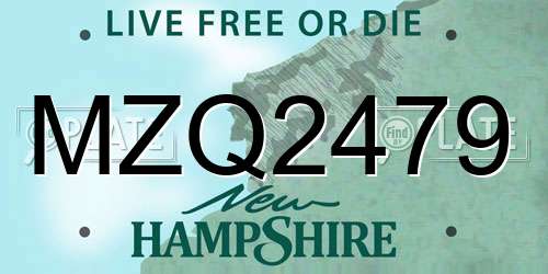 MZQ2479 New Hampshire License Plate