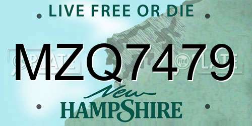 MZQ7479 New Hampshire License Plate
