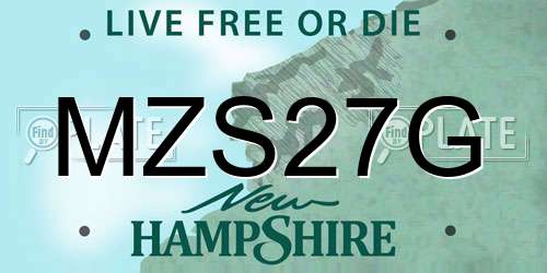 MZS27G New Hampshire License Plate