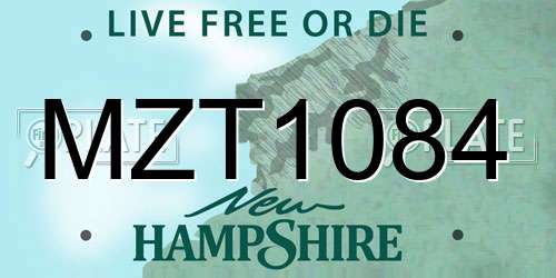 MZT1084 New Hampshire License Plate