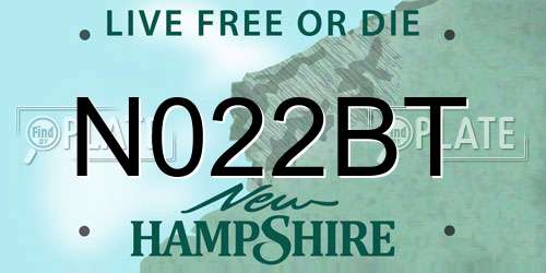 N022BT New Hampshire License Plate