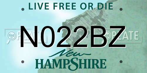 N022BZ New Hampshire License Plate
