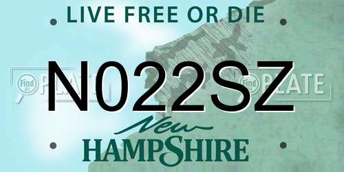 N022SZ New Hampshire License Plate