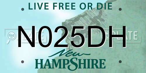 N025DH New Hampshire License Plate