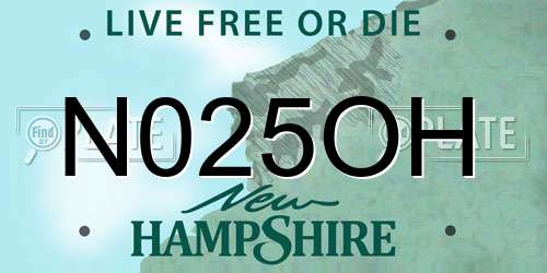 N025OH New Hampshire License Plate