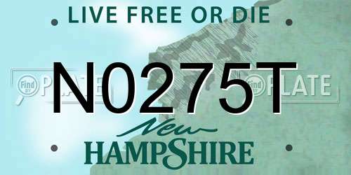 N0275T New Hampshire License Plate
