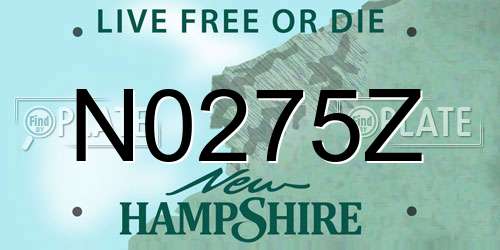 N0275Z New Hampshire License Plate