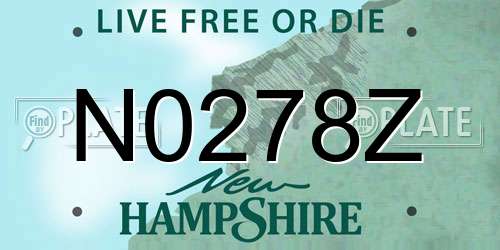 N0278Z New Hampshire License Plate