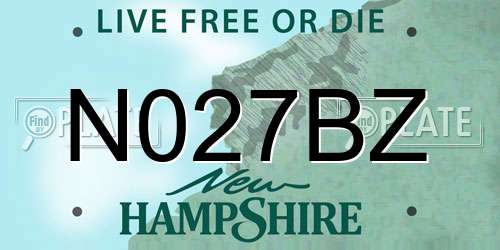 N027BZ New Hampshire License Plate