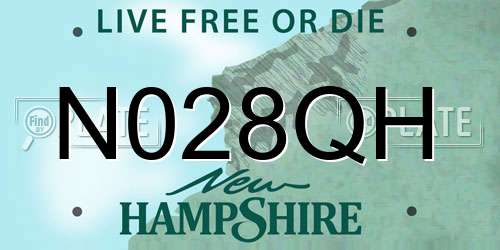 N028QH New Hampshire License Plate
