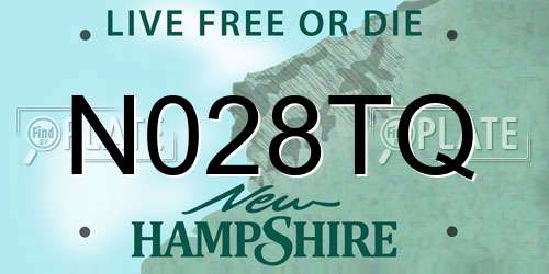 N028TQ New Hampshire License Plate