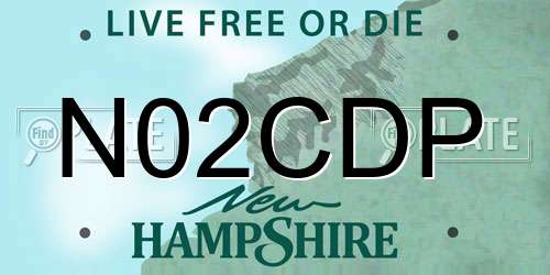 N02CDP New Hampshire License Plate