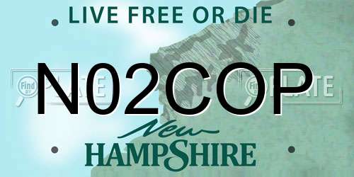N02COP New Hampshire License Plate