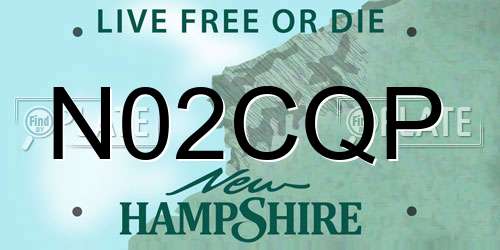 N02CQP New Hampshire License Plate