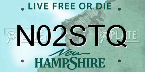 N02STQ New Hampshire License Plate