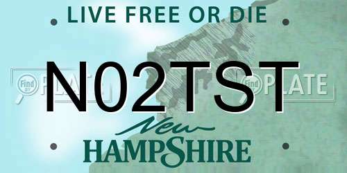 N02TST New Hampshire License Plate