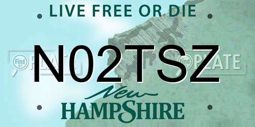 N02TSZ New Hampshire License Plate