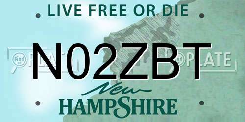 N02ZBT New Hampshire License Plate