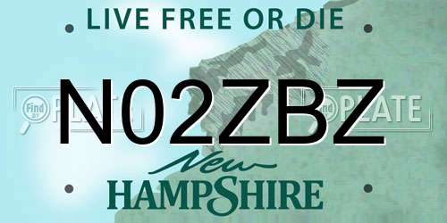 N02ZBZ New Hampshire License Plate