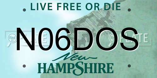 N06DOS New Hampshire License Plate