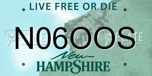 N06OOS New Hampshire License Plate