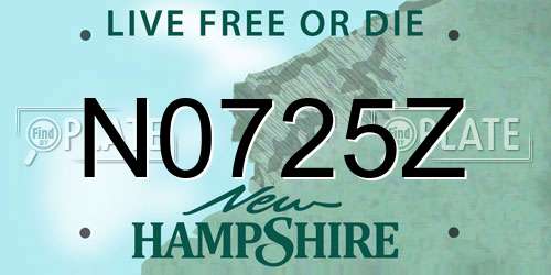 N0725Z New Hampshire License Plate