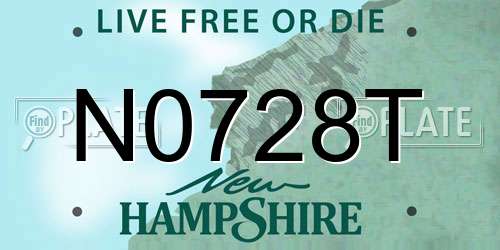 N0728T New Hampshire License Plate