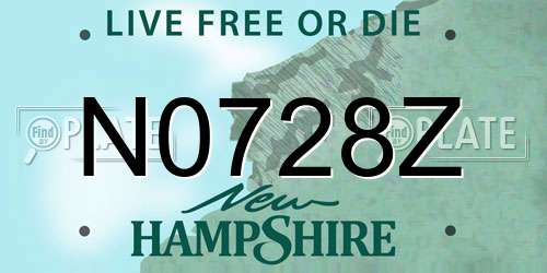 N0728Z New Hampshire License Plate
