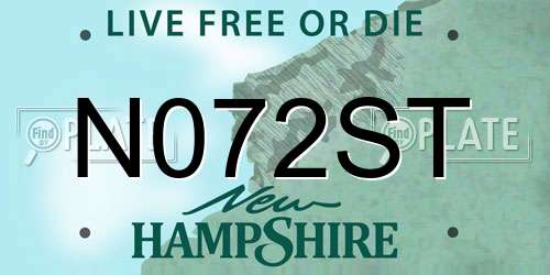 N072ST New Hampshire License Plate
