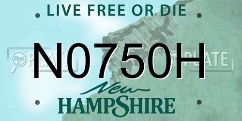 N0750H New Hampshire License Plate