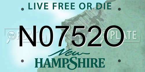 N0752O New Hampshire License Plate